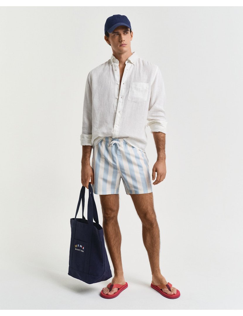 Calções de banho riscas Azul