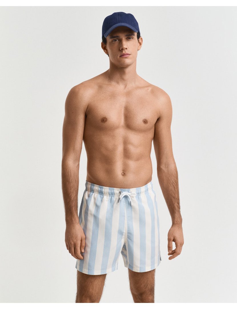 Calções de banho riscas Azul