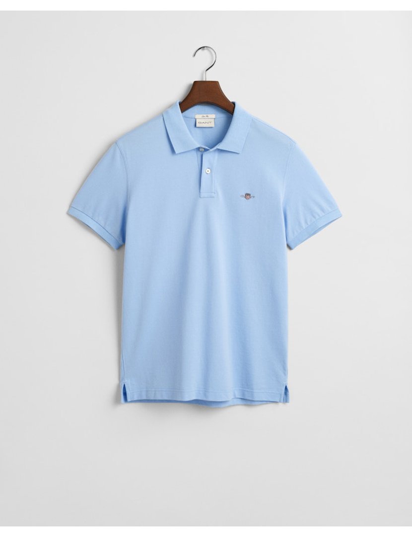 Pólo clássico slim Azul