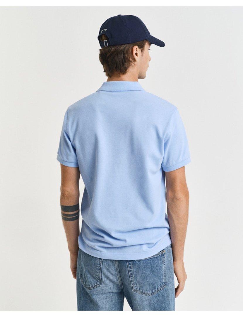 Pólo clássico slim Azul