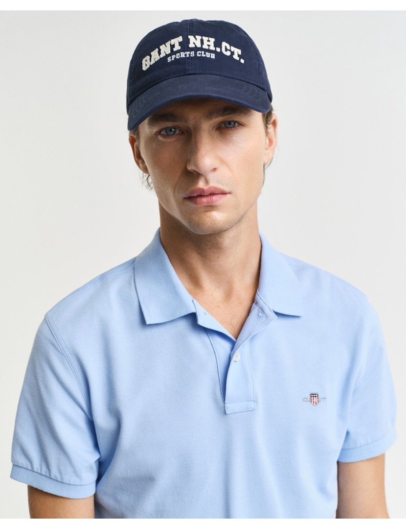 Pólo clássico slim Azul