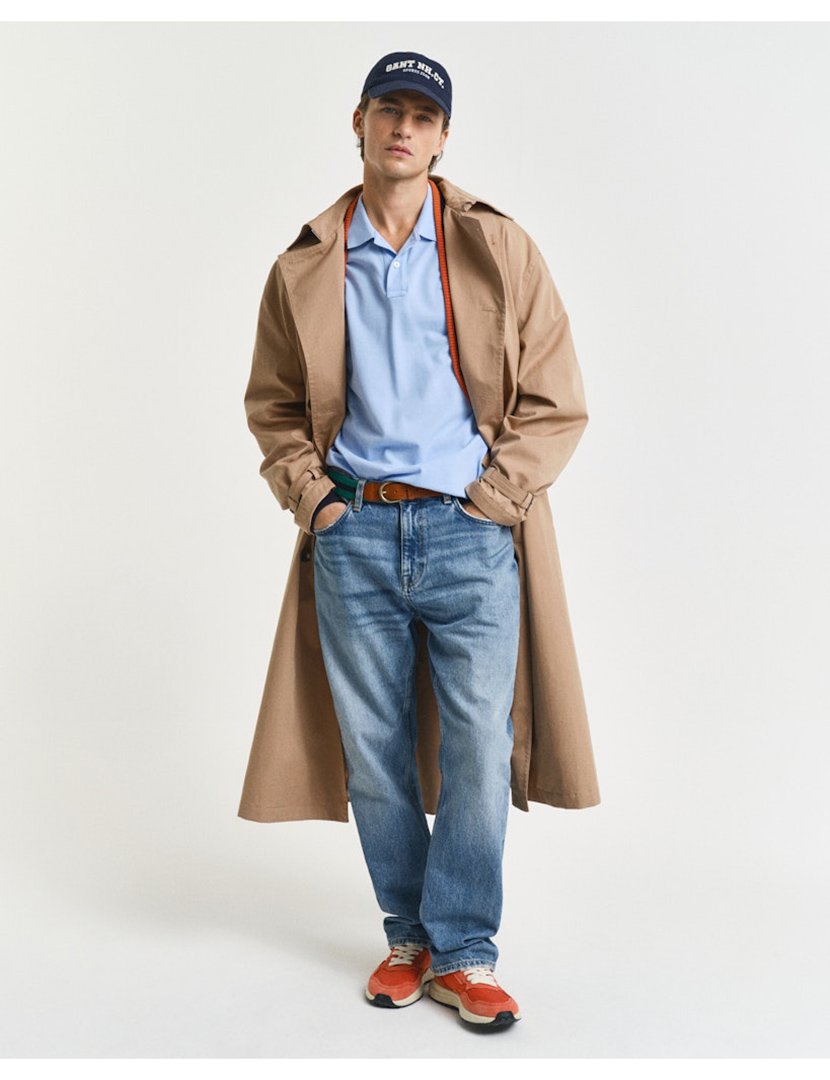 Pólo clássico slim Azul