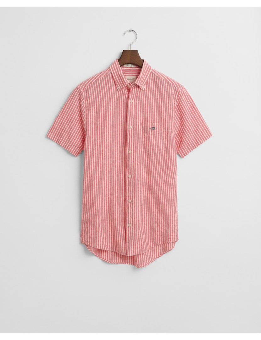 Camisa de manga curta riscas Rosa