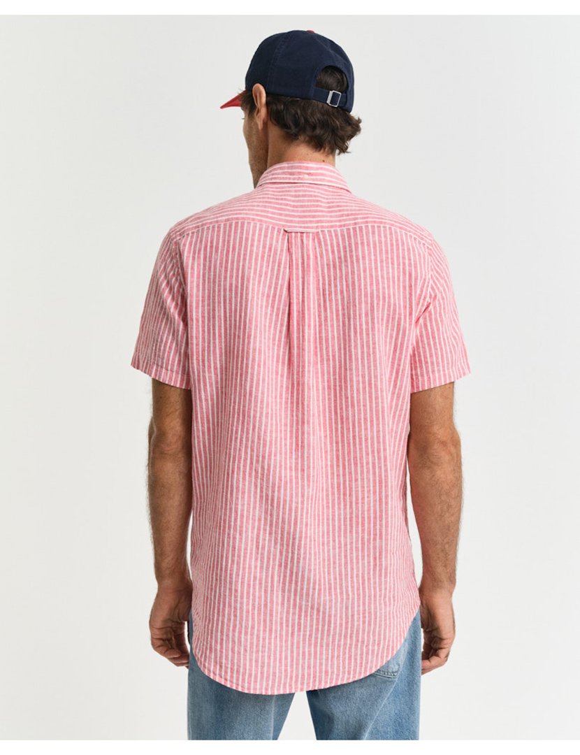 Camisa de manga curta riscas Rosa