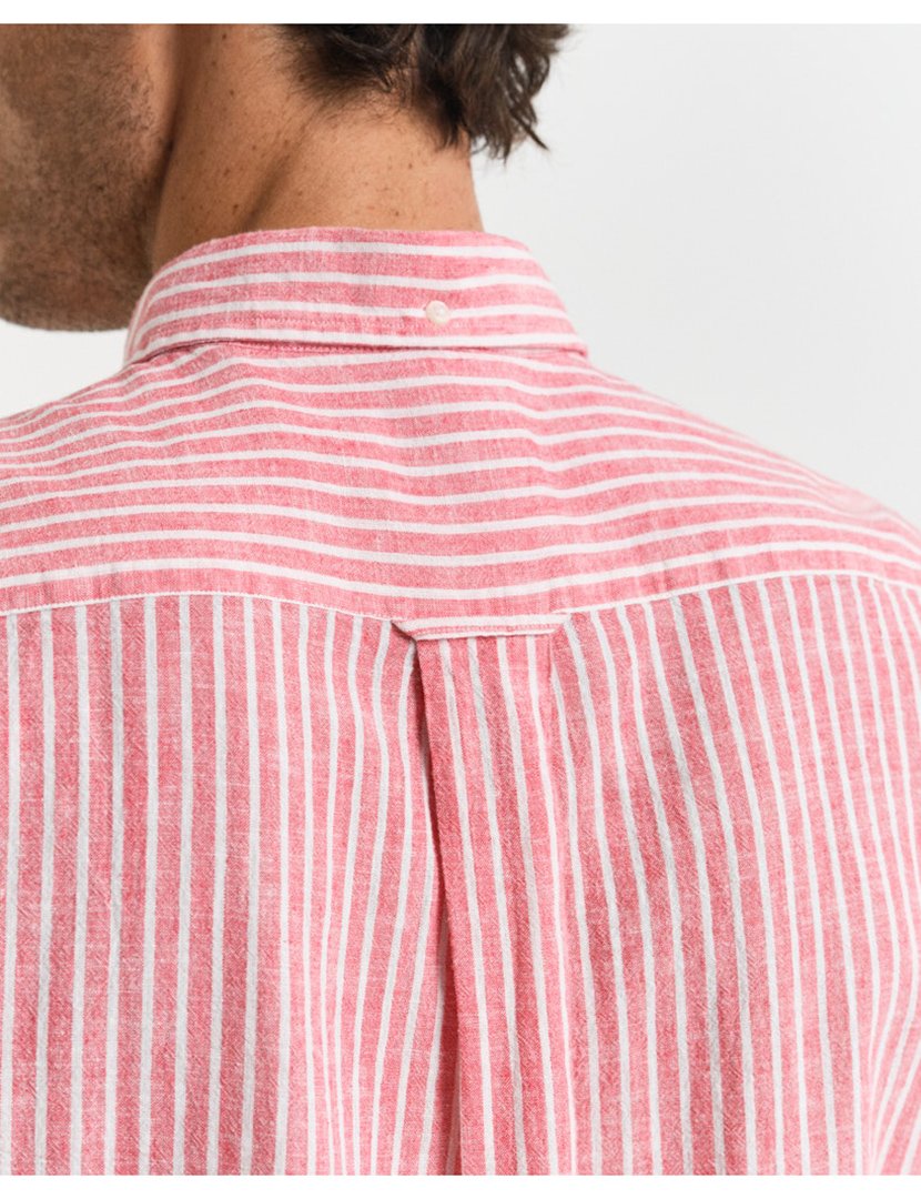 Camisa de manga curta riscas Rosa