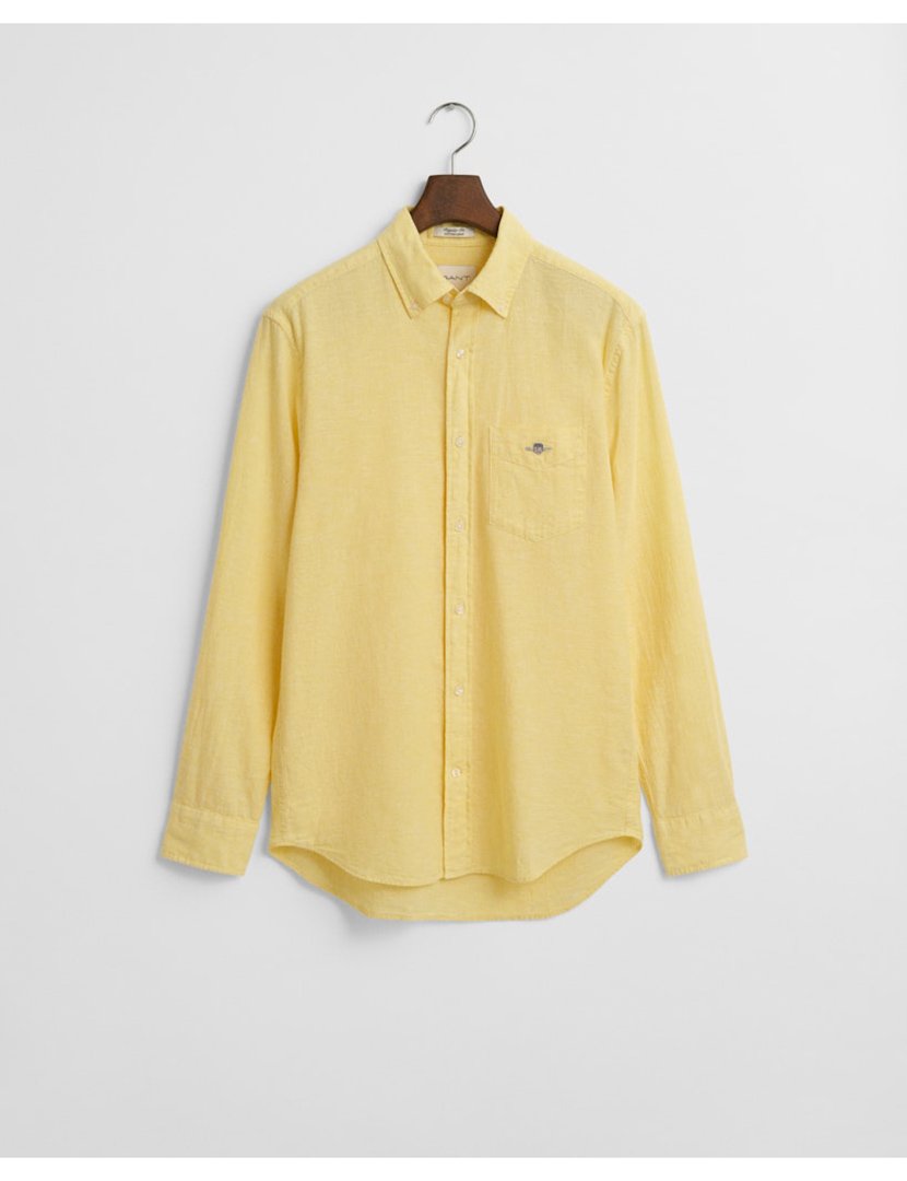 Camisa de manga comprida linho Amarelo