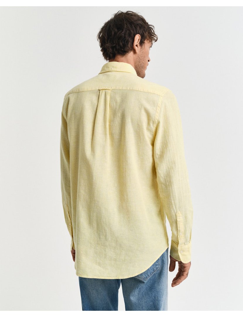 Camisa de manga comprida linho Amarelo