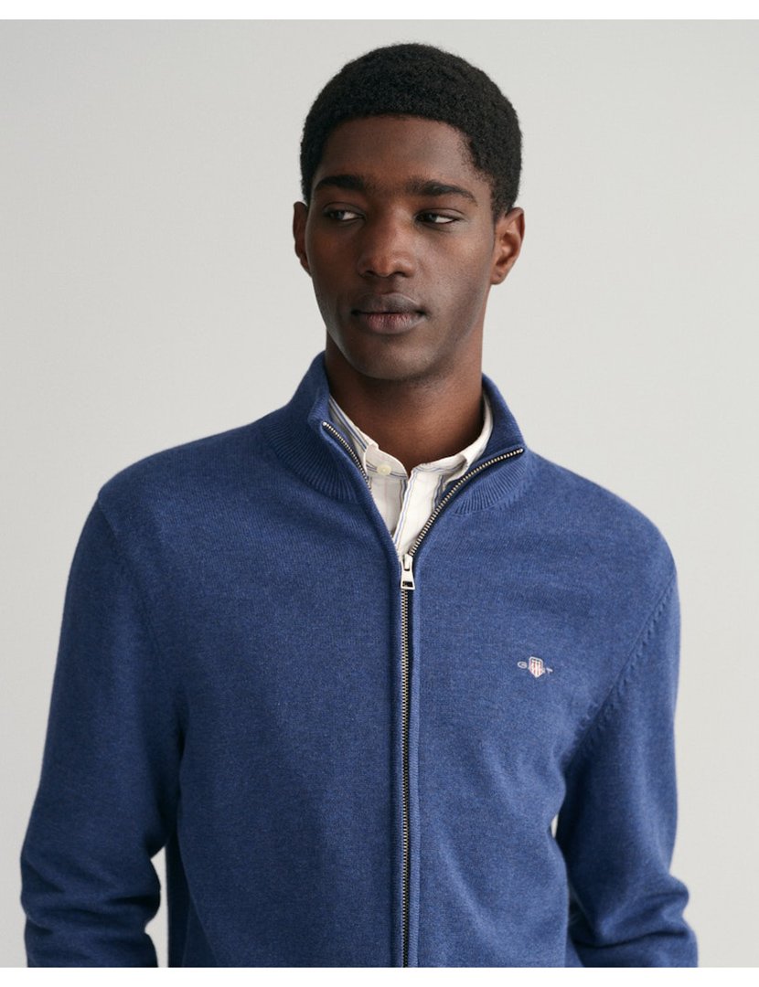 Cardigan com fecho Azul