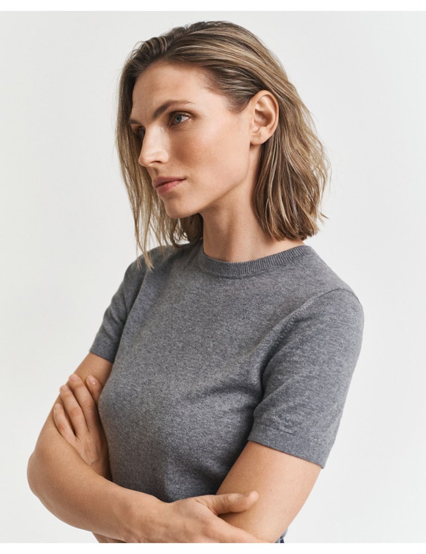 T-shirt de malha Cinzento