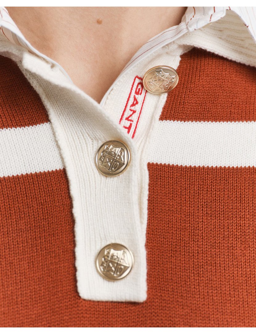 Pólo de malha Castanho