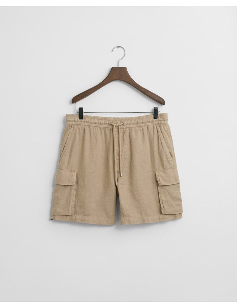 Calções cargo de linho Verde