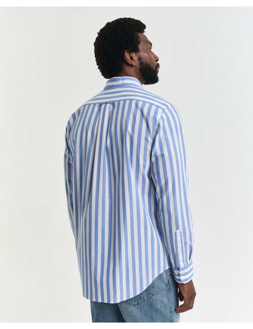 Camisa de manga comprida clássica riscas Azul