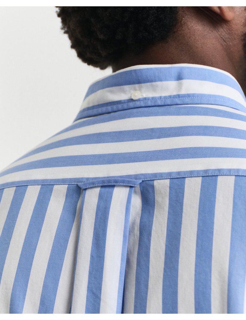 Camisa de manga comprida clássica riscas Azul