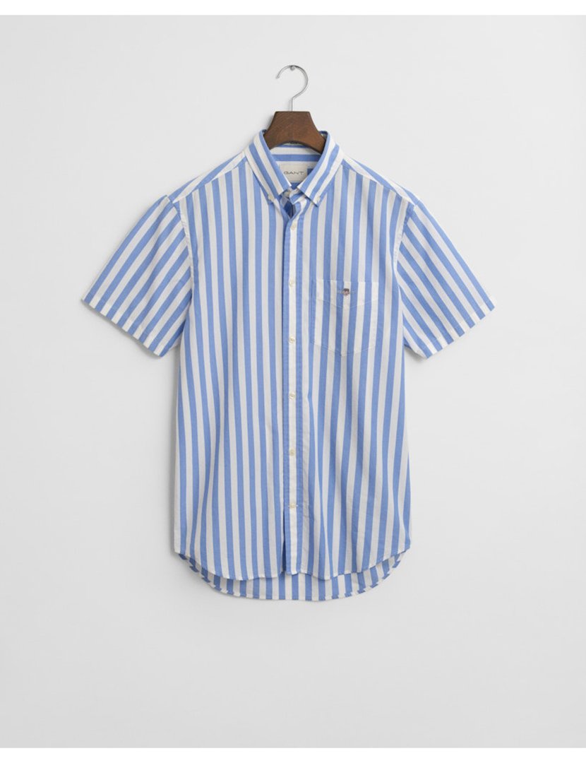 Camisa de manga curta clássica riscas Azul