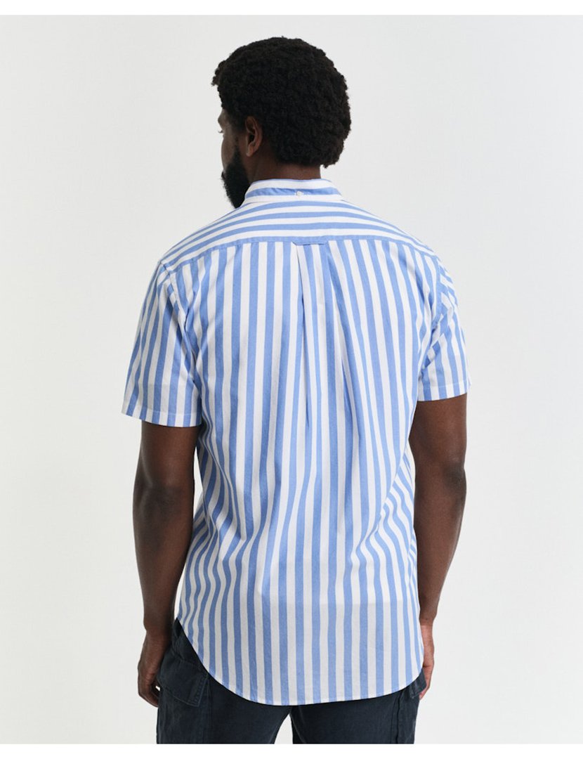 Camisa de manga curta clássica riscas Azul