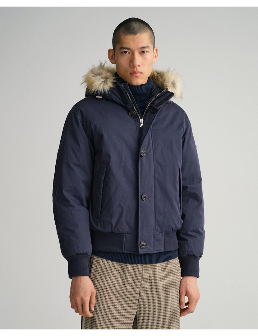 Parka de inverno curta Azul