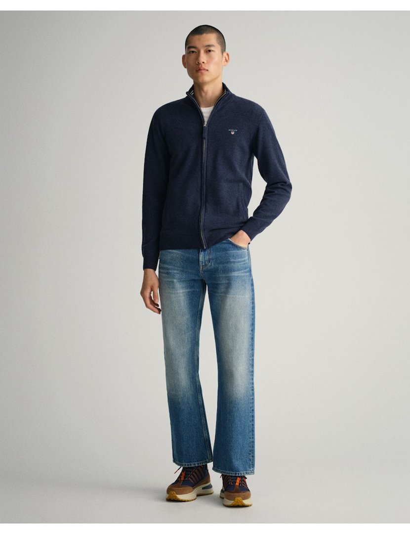 Cardigan com fecho Azul