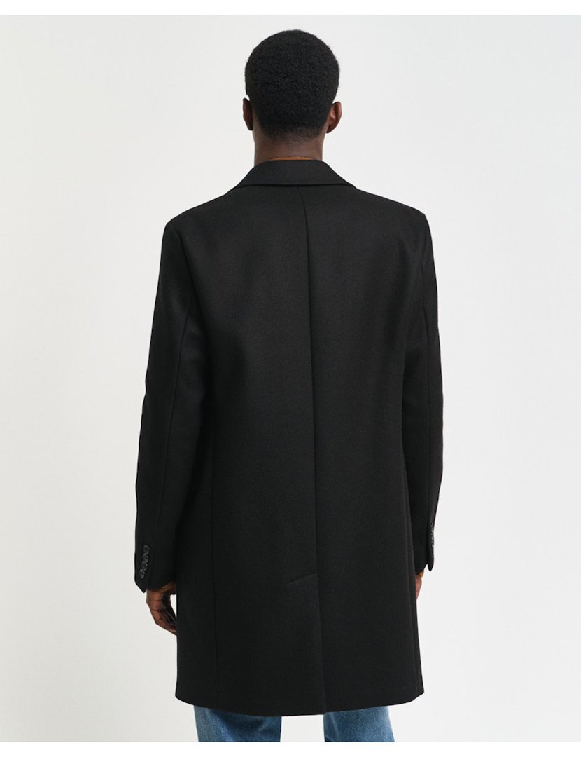 Sobretudo clássico em lã Preto
