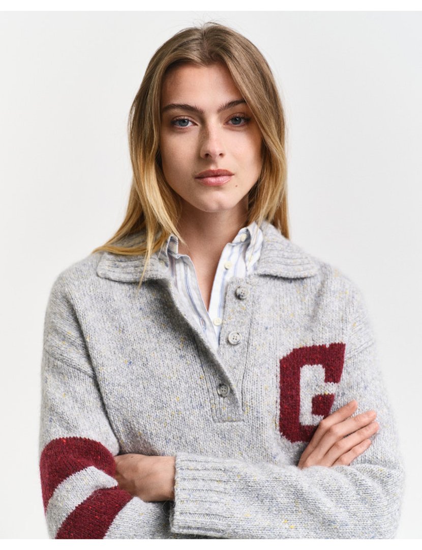 Pólo de malha Cinzento