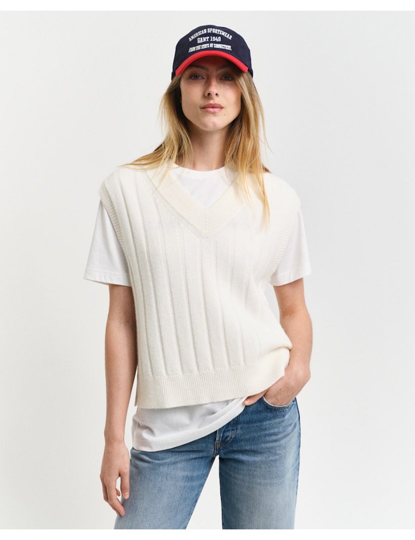 Colete de malha Bege