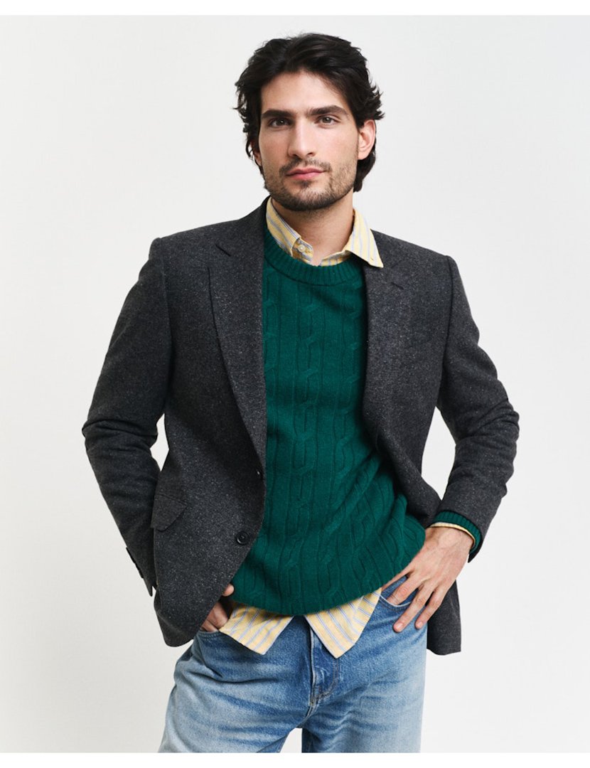Blazer de Fato slim fit Cinzento