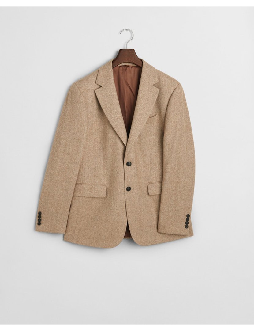 Blazer de Fato slim Herringbone Bege