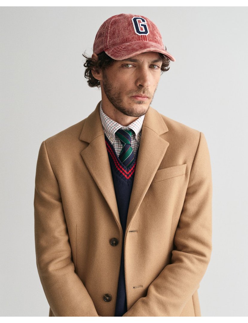 Sobretudo clássico em lã Bege