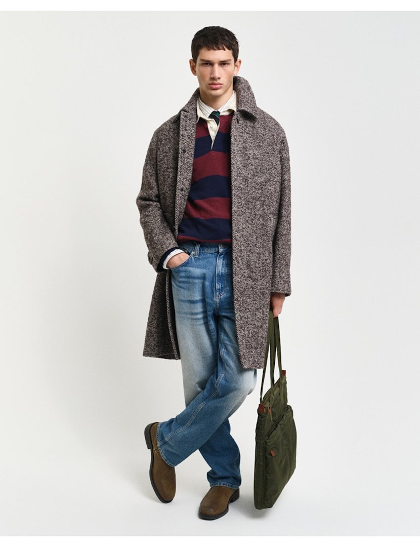 Sobretudo de lã Preto