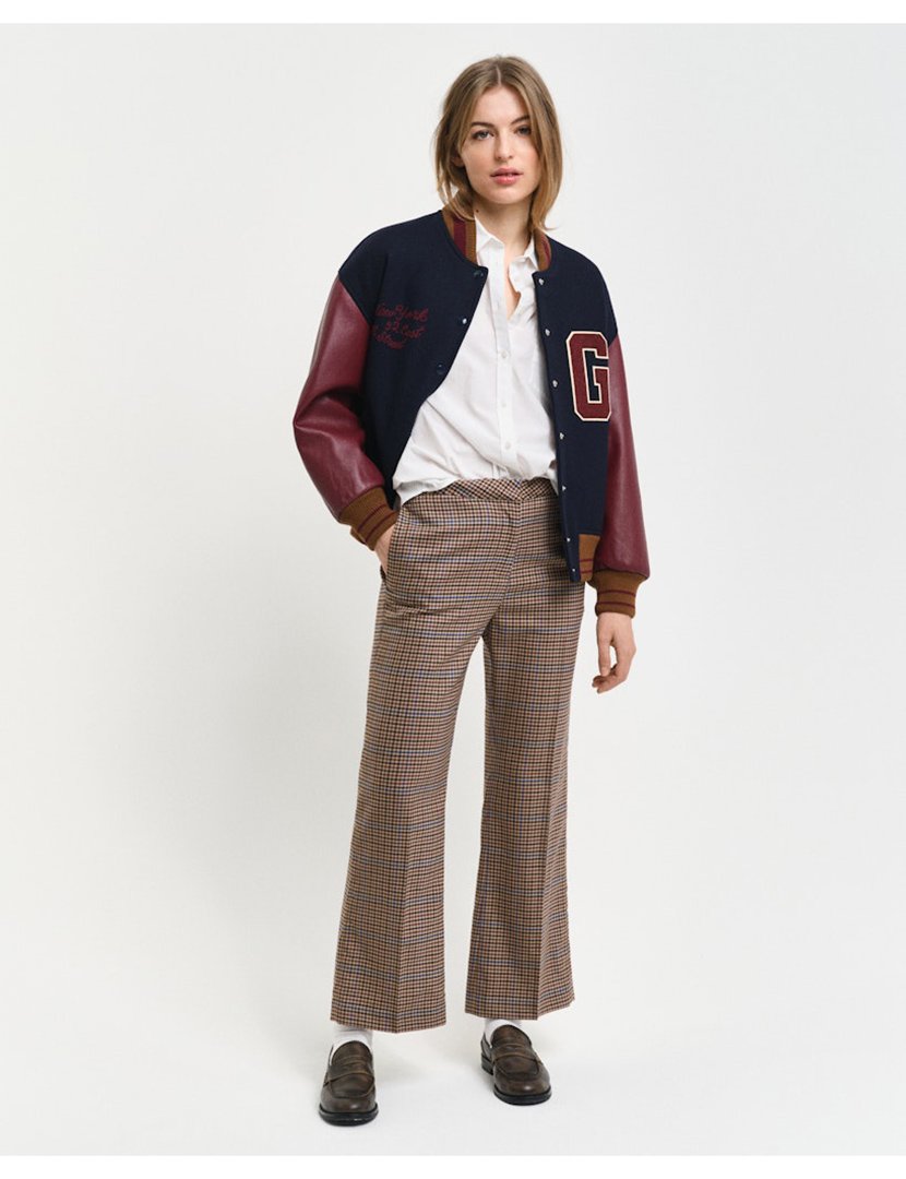 Calças cropped Castanho