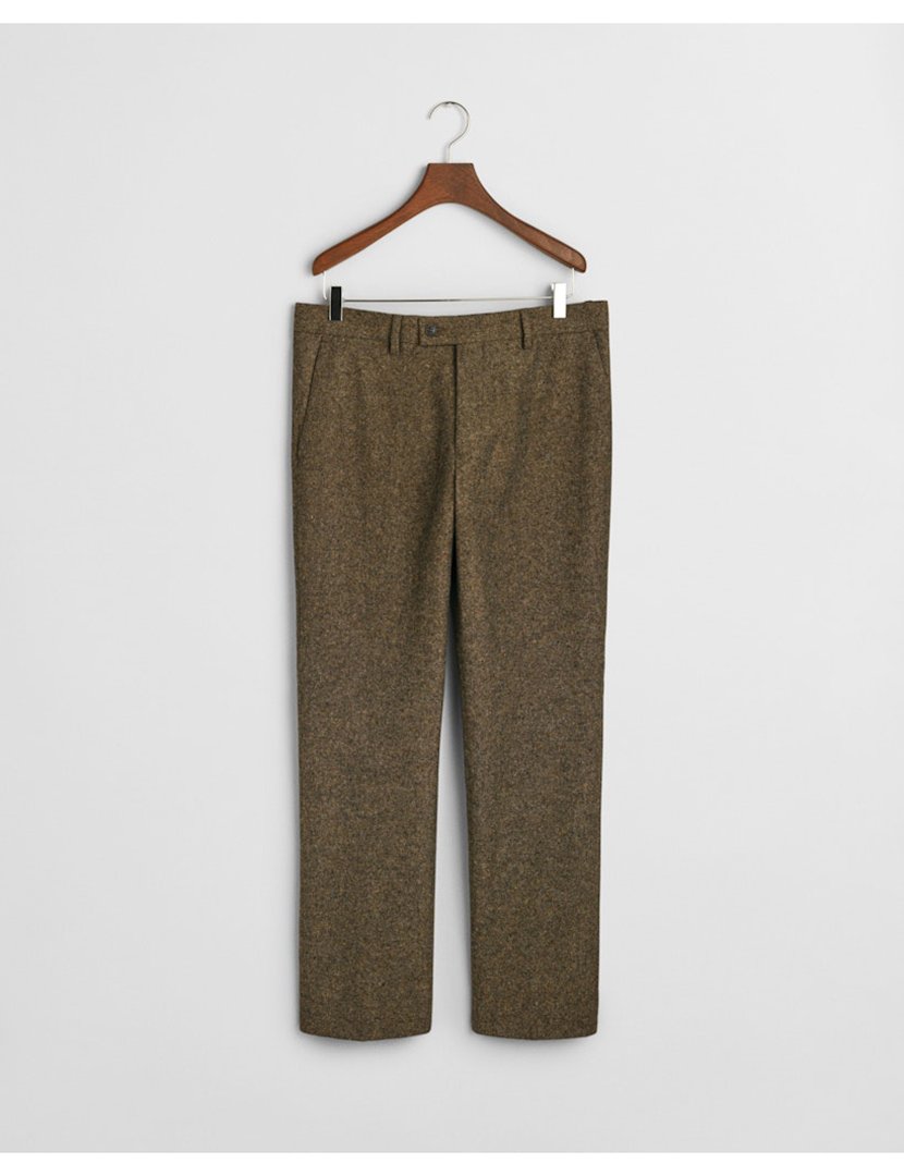 Calças de Fato Slim Donegal Castanho