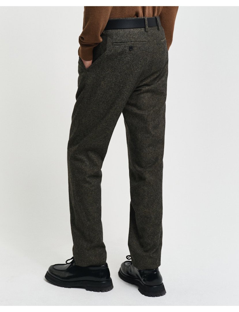 Calças de Fato Slim Donegal Castanho