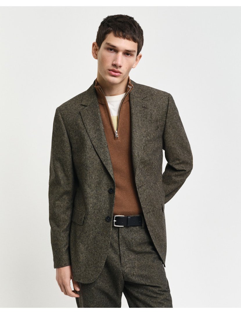 Blazer de Fato slim fit Castanho