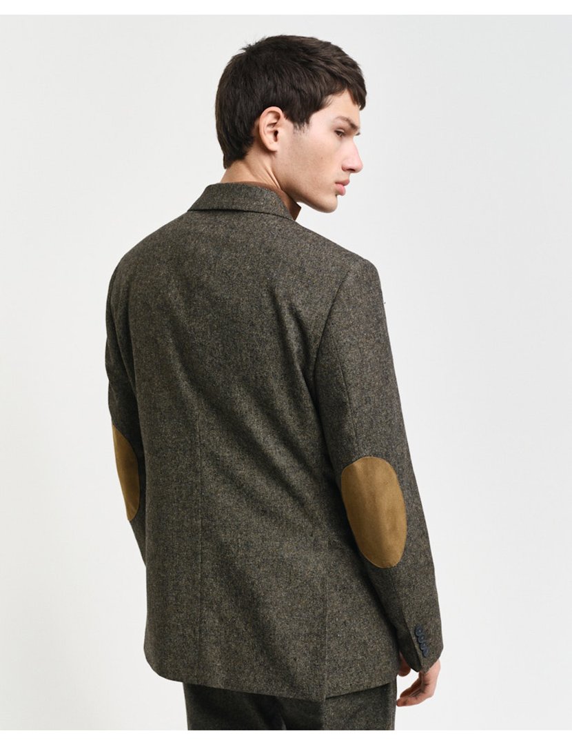 Blazer de Fato slim fit Castanho