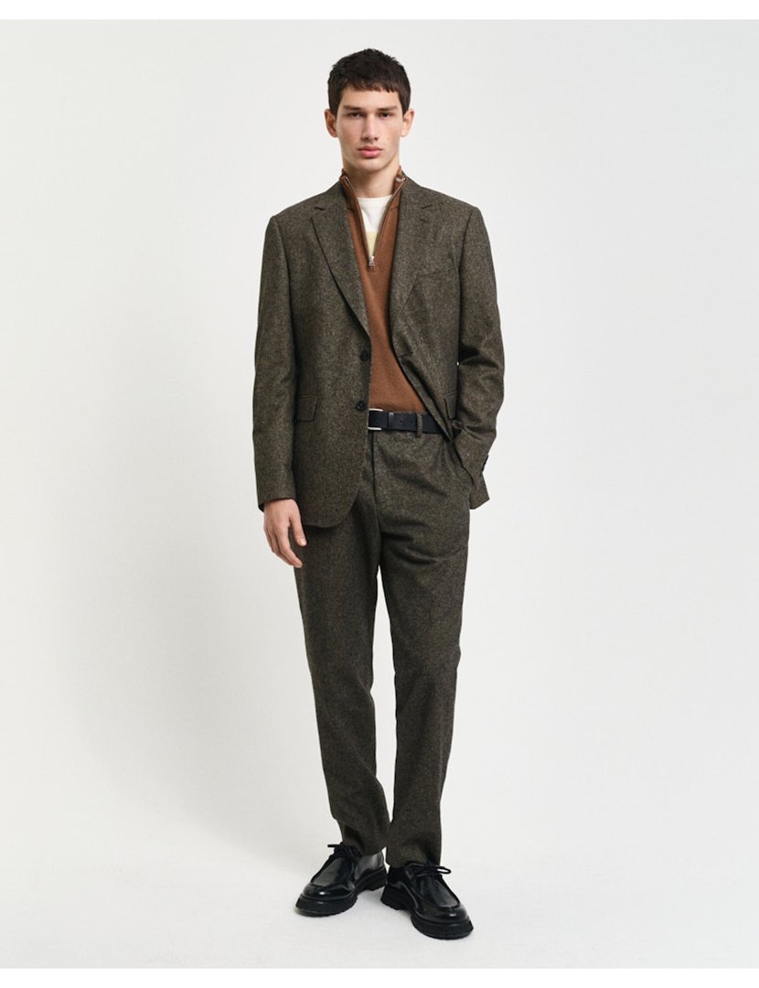 Blazer de Fato slim fit Castanho