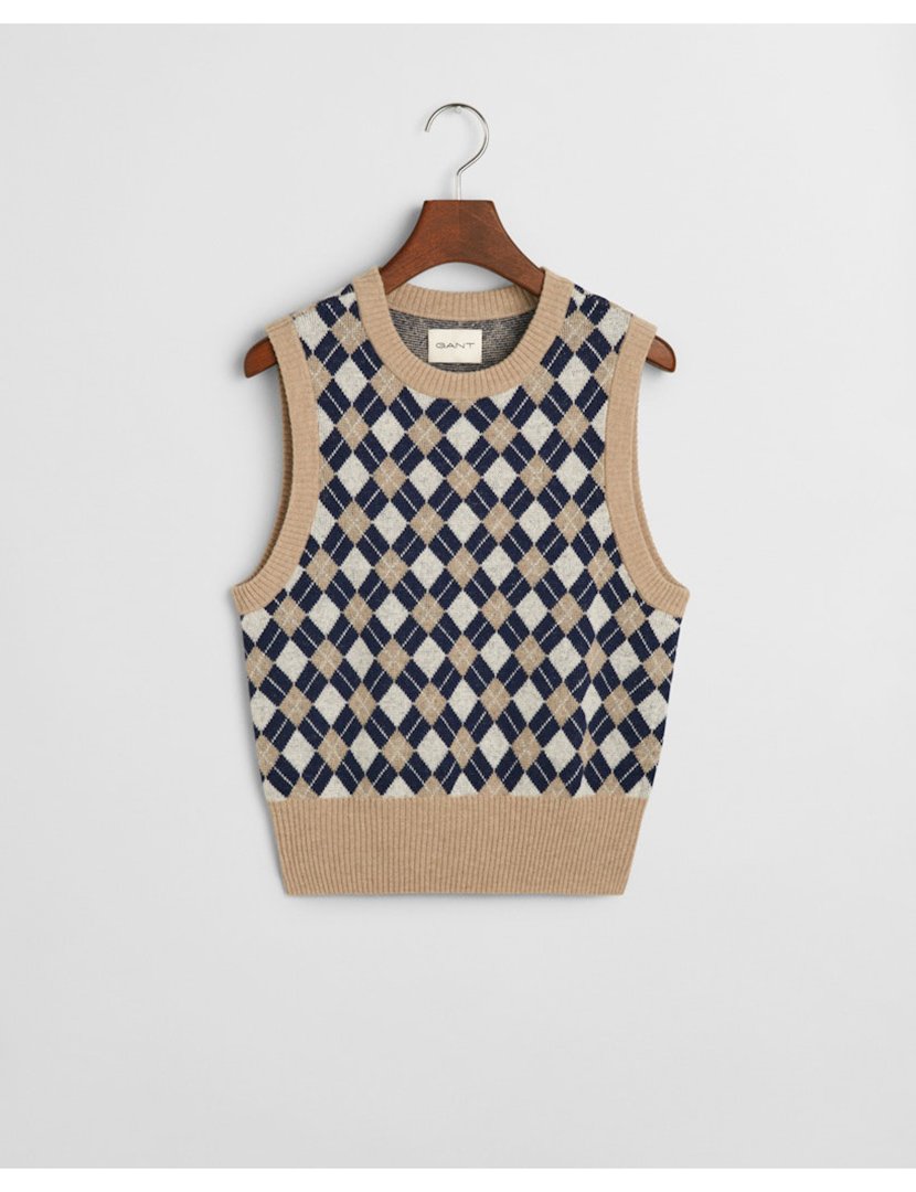 Colete de malha Castanho