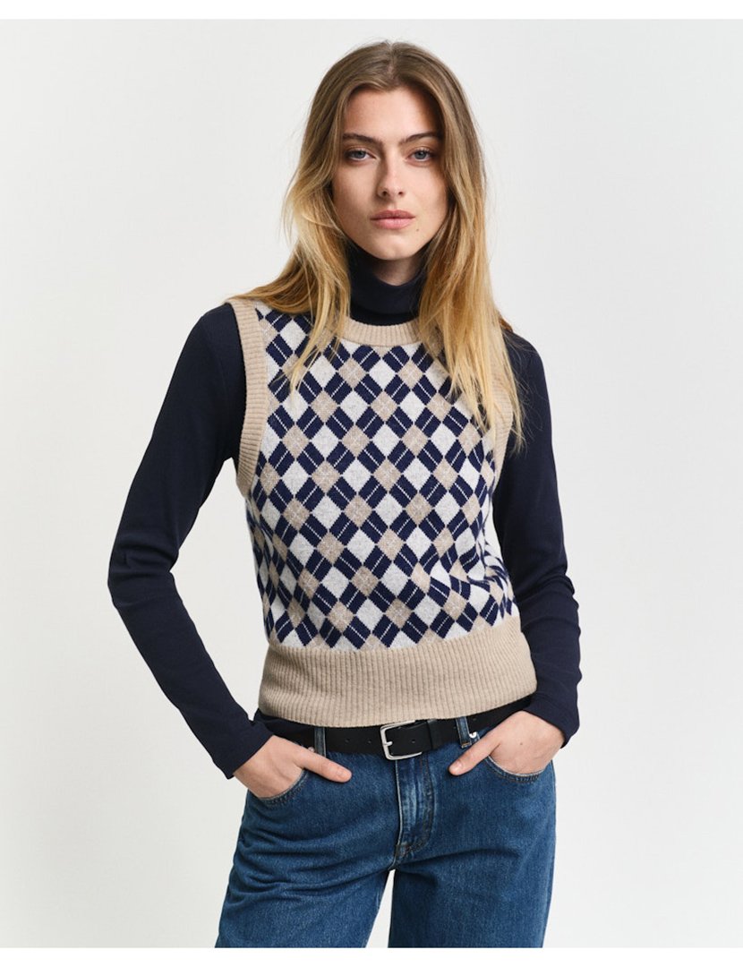 Colete de malha Castanho