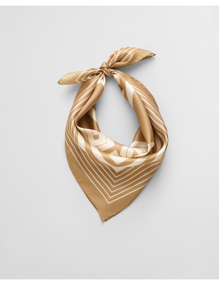 Lenço de cetim Castanho