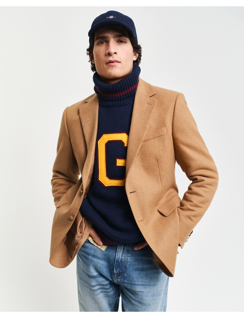 Blazer de flanela Castanho