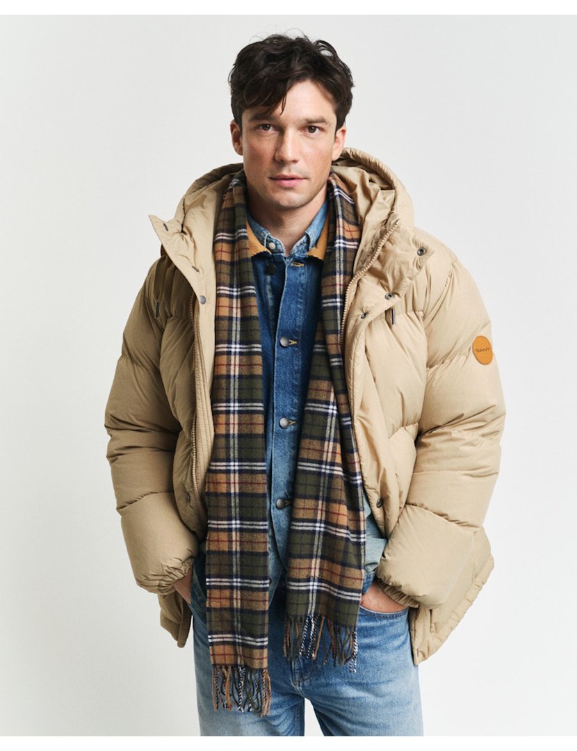 Cachecol de lã xadrez Verde