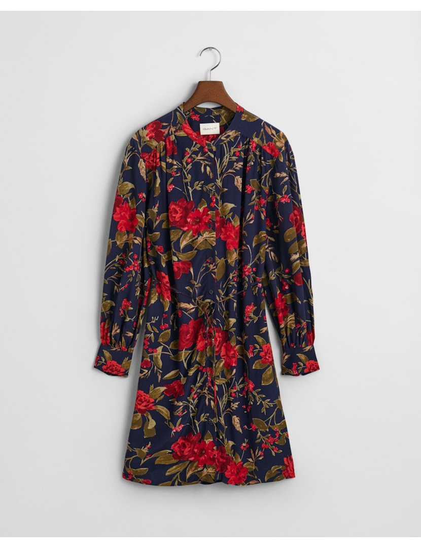 Vestido midi floral Azul