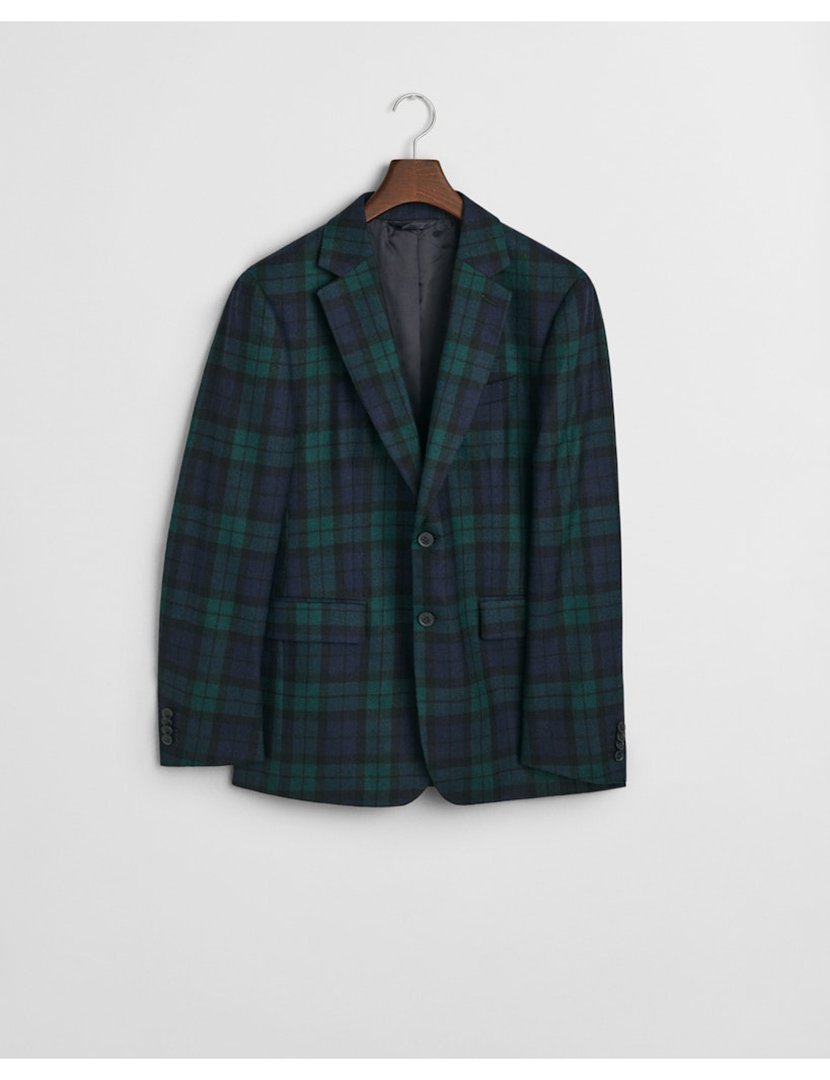 Blazer slim de xadrez Azul