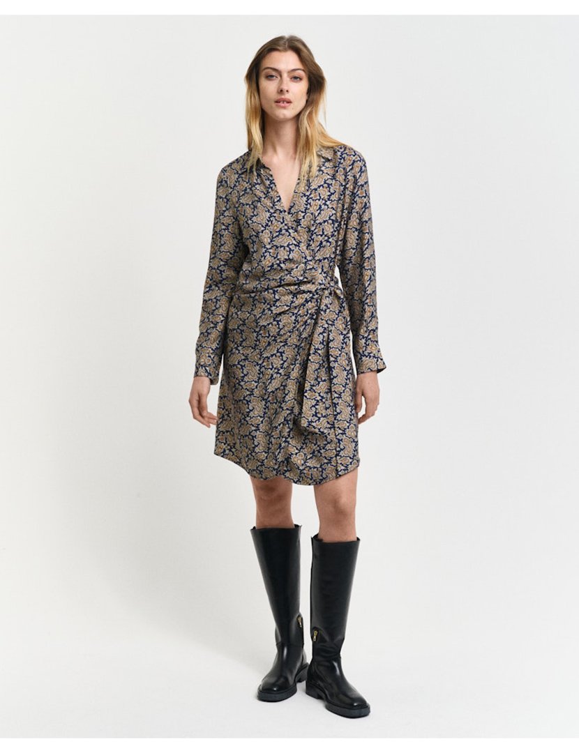 Vestido mini paisley Azul