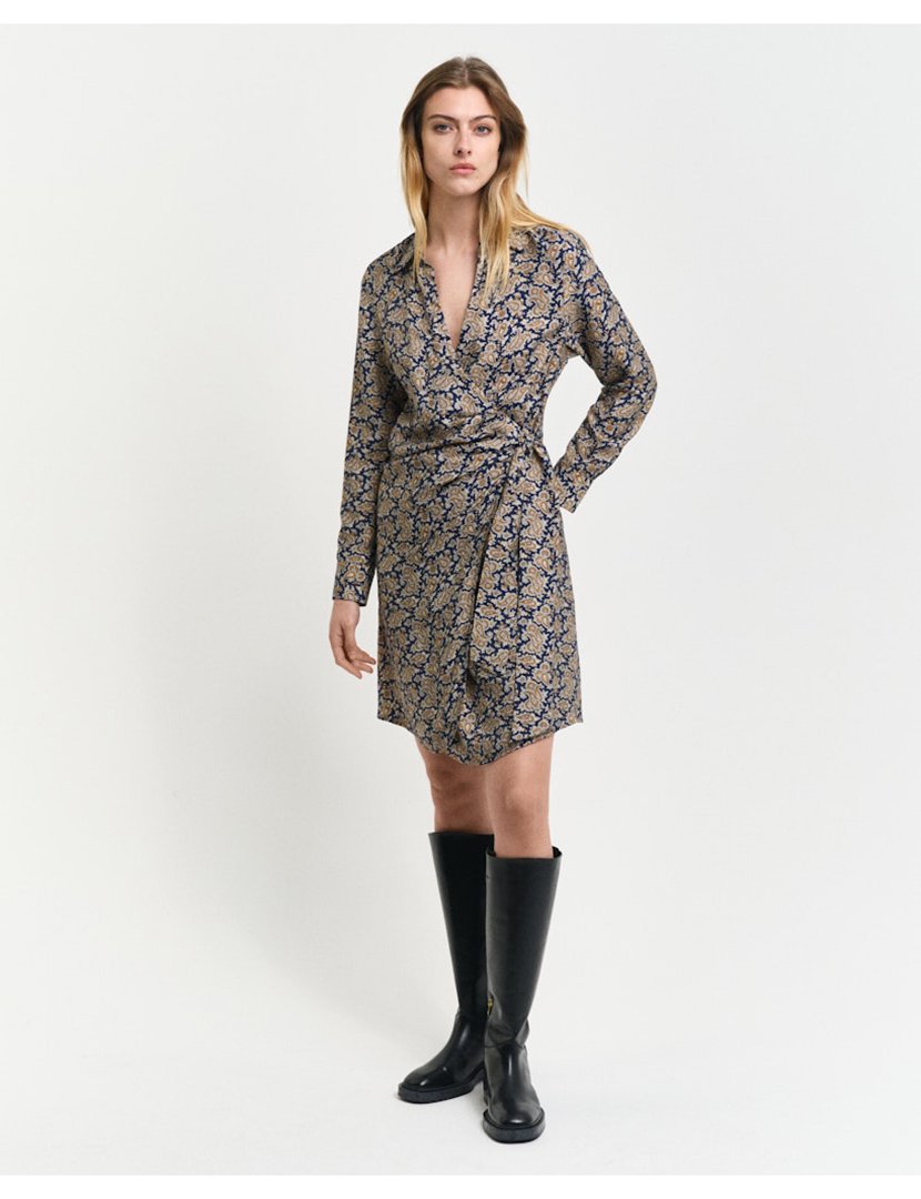 Vestido mini paisley Azul