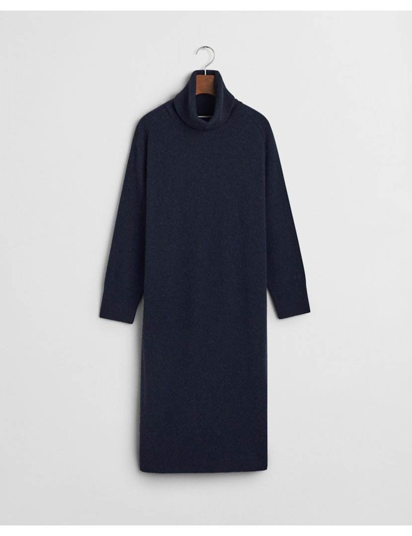 Vestido midi Herringbone Azul