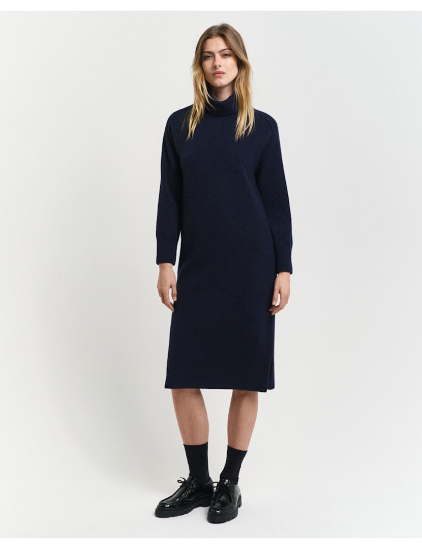 Vestido midi Herringbone Azul