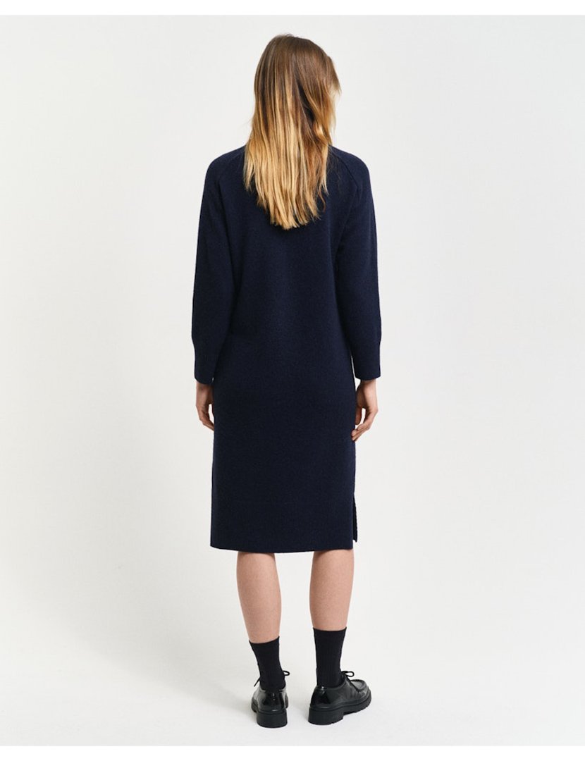 Vestido midi Herringbone Azul