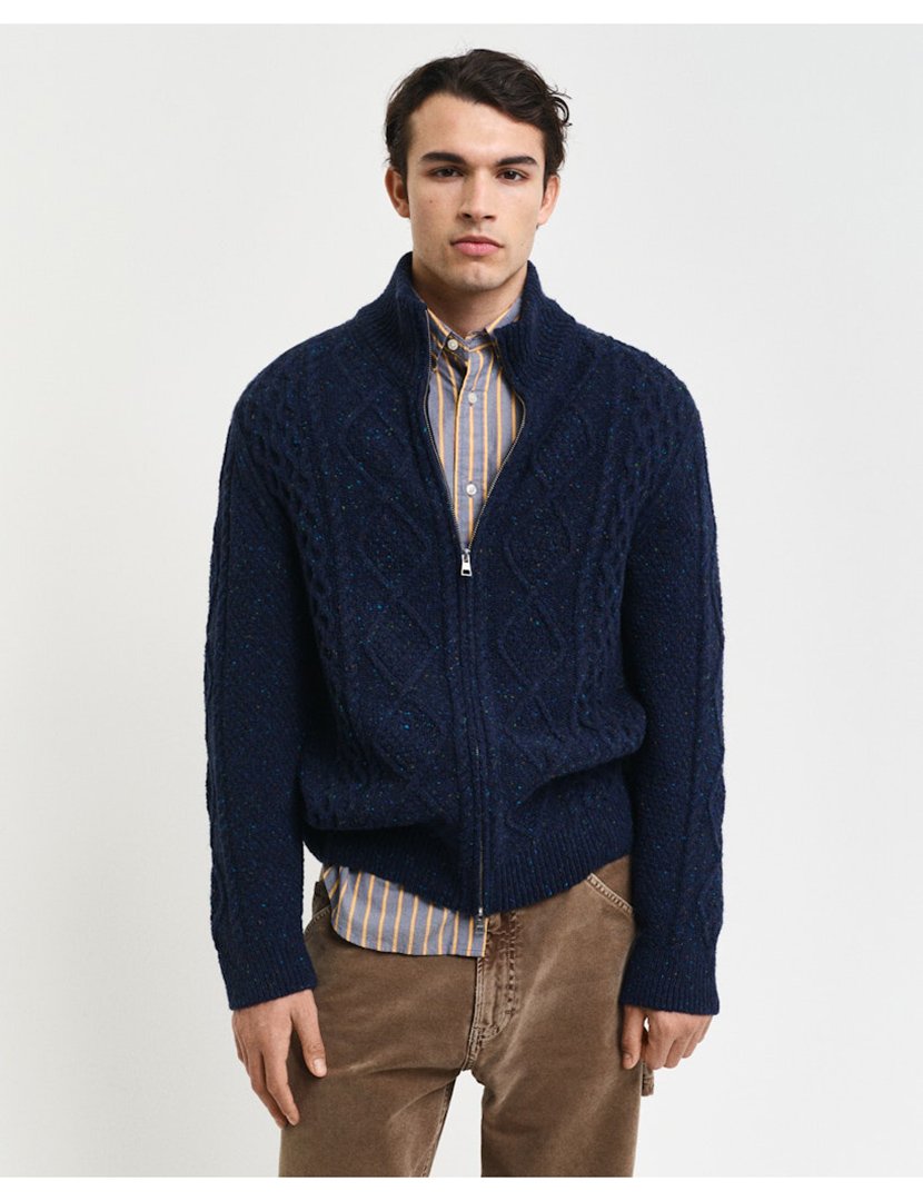 Cardigan com fecho Azul