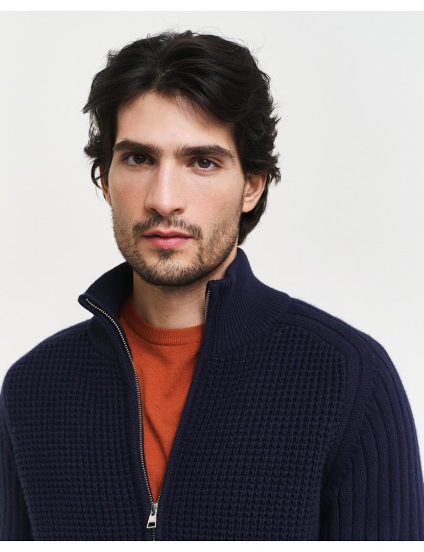 Cardigan com fecho Azul