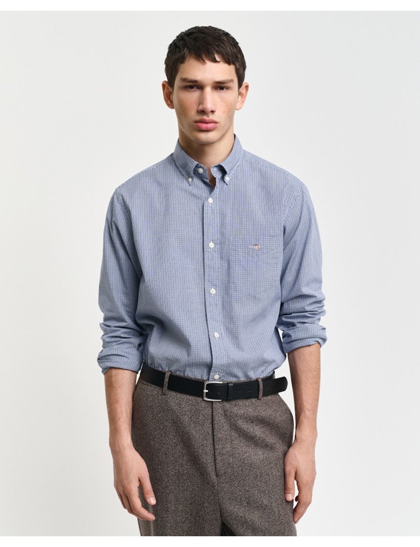 Camisa de manga comprida gingham Azul