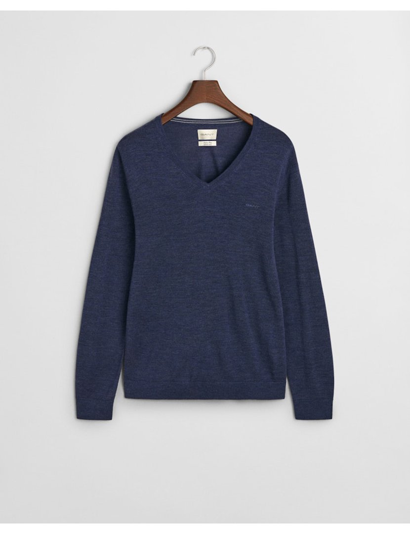 Camisola gola em V Azul